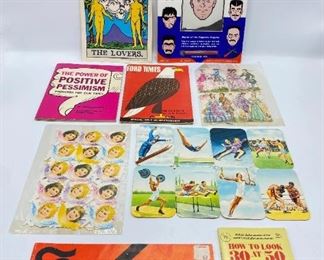 Vintage Ephemera Pamphlets, Diecut Lithograph Paper, Sports Cards, Magnet Game & More
Lot #: 30