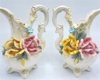 2 Vintage Hand Made Porcelain Vases, Italy
Lot #: 80