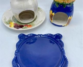 Yankee Candle Candle Holders, 1 With Matching Plate & California Painting Candle Plate
Lot #: 107