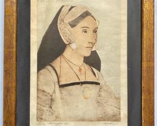 Vintage Hans Holbein The Younger "Portrait Of Mary, Lady Heveningham" Signed Print
Lot #: 25