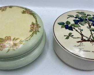 2 Vintage Covered Candy Dishes By T&V Limoges, France & Villeroy & Boch Botanica Pattern
Lot #: 77