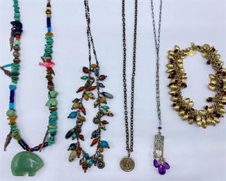 4 Necklaces: Sterling 925 Christy Branham (Italy), Michal Golan (Israel), Jadeite Bear & LOFT Bracelet
Lot #: 69