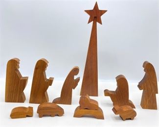 Vintage Walnut Nativity Set With Original Box (12 Pieces)
Lot #: 16