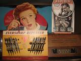 Vintage impulse buys!  Eversharp Repeat Pens and 1940's Laymon's Asprin advertising displays.
