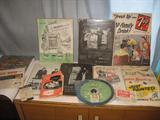 Vintage advertising paraphernalia.