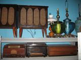 Radios, speakers and lamps.