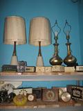 Retro lamps and clocks.