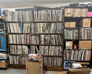 Only one small section of the over 4000 vinyl collection