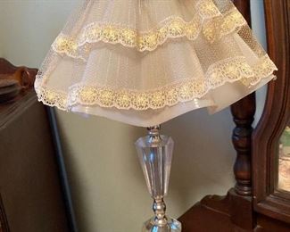 Vintage Boudoir Glass Lamps (Pair)