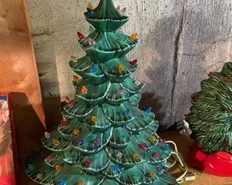Vintage Ceramic Lighted Christmas Tree 