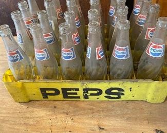 Vintage Pepsi Bottles Plastic Crate
