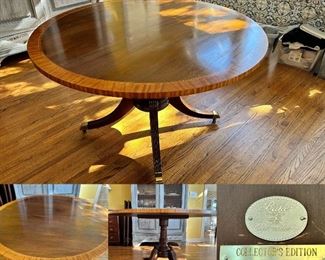 Baker Furniture "Collector's Edition" Round Table on Casters 