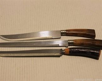Pair of Stainless Steel Westall Richardson John Hull Cutlers Carving Knives and Real Keen Stainless Steel Knife