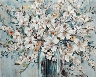 Beautiful Textured Dogwood Print on Canvas