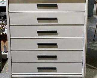 Restored Contemporary Hi Boy Dresser Gray Lacquer