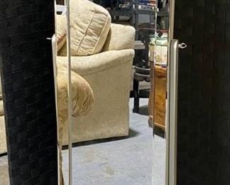 Shimmer Classic Silver Crystal Border Cheval Mirror and Jewelry Armoire