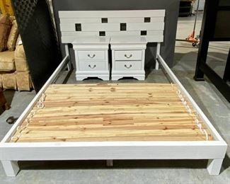 Wonderful White Queen Bed Frame and Night Stands