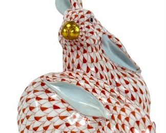 Herend Fishnet Bunnies - Rust