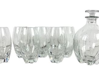 Baccarat Neptune Decanter & 6 High Ball Glasses