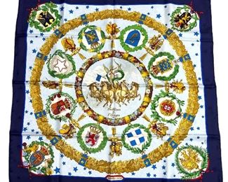 Hermes Emblemes De L'europe Silk Scarf