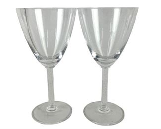 (2) Lalique Crystal Wine Glasses