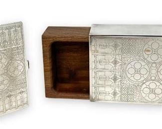 Frank Lloyd Wright Silver Plated & Walnut