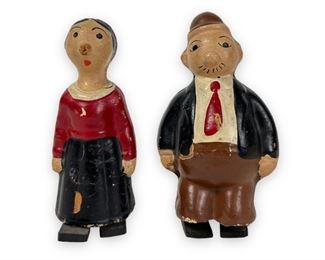 (2) Antique Ramp Walking Dolls Olive Oyl & Wimpy