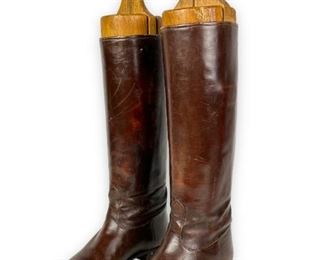 Antique Ladies Riding Boots w/ Antique Wooden