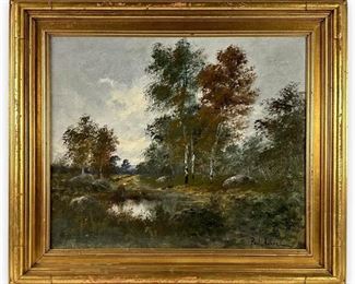 Paul Astier Antique Oil On Canvas Landscape