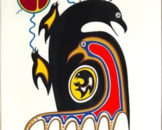 Jackson Beardy Lithograph "Bird Harmony" 1976