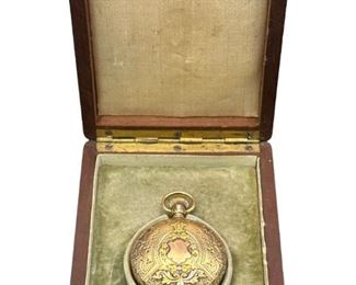 Elgin 14K Solid Gold Hunter Pocket Watch 39mm