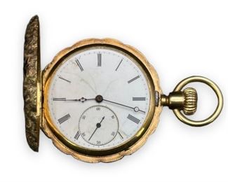 14K Solid Gold Pocket Watch 41mm