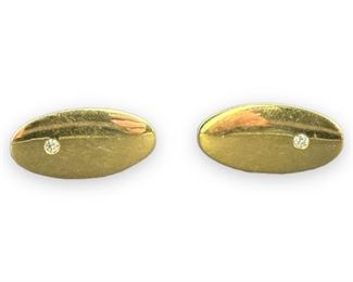 14K Gold & Diamond Cuff Links