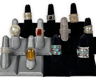 (11) Sterling Silver Rings