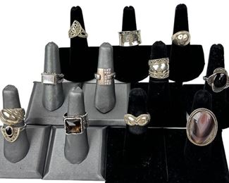 (12) Assorted Sterling Silver Rings