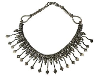 Ethnic Silver Toned 16" Necklace