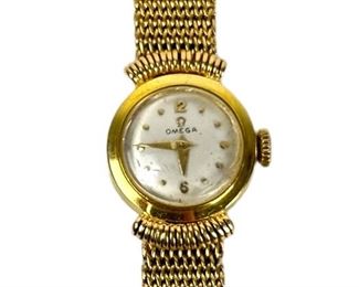18K Gold Omega 18.9mm Ladies Watch & Band