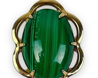18K Gold & Malachite Pendant