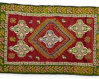 Vintage Handmade Tunisian Polychrome 6' x 9' Rug