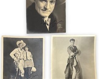 (3) Vintage Tom Mix Autographed Photos