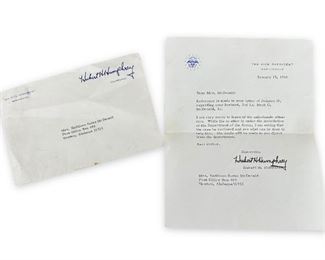 Hubert H. Humphrey Signed 9" x 7" Letter 1968