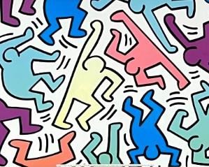 Vintage LEM Art Group Keith Haring Lithograph