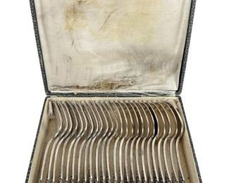 (24) Antique Roux Marquiand, Lyon Forks & Spoons