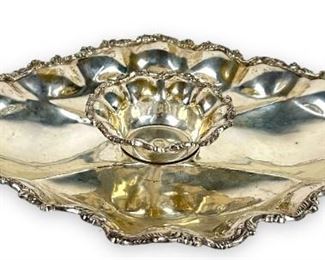 Sterling Silver Relish Tray w/ Dip Bowl