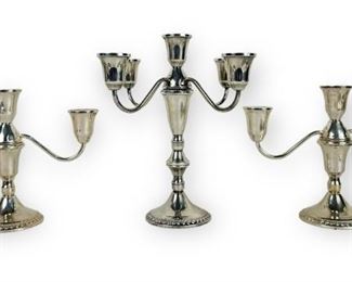 (3) Duchin Weighted Sterling Silver Candelabras