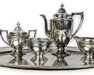 (4 pc) Alvin Sterling Silver Tea Set