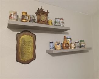 Steins and leather decanters