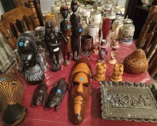 African masks and wood carved figures