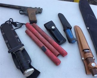 Assortment of Knives a Vintage BB Gun