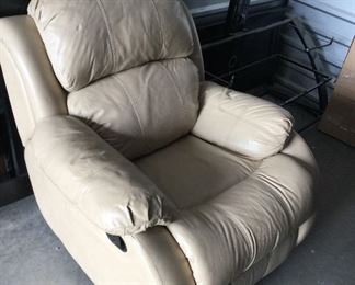 Comfortable Beige Lazy Boy Style Rocking Chair